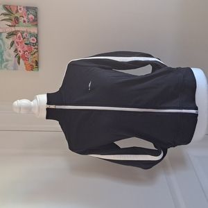 Lauren Ralph Lauren Black Zipup Javket with white stripes size M
